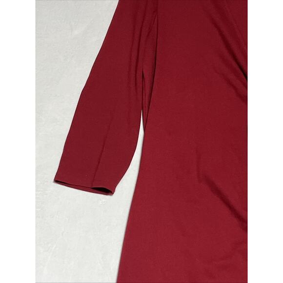 Ann Klein Wrap Dress Size 12 Red Knit Stretch Classic Office Career Workwear - Picture 6 of 10